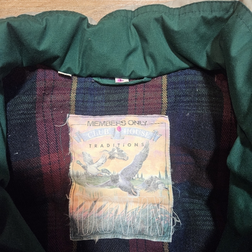 Members Only Club House Traditions Down Jacket Green Navy Size Large - Picture 4 of 11